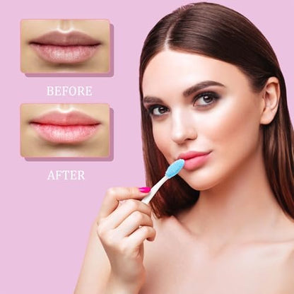 Acshio 100 Pieces Double Sided Silicone Lip Scrub Brushes – Exfoliating Lip Brush for Smoother, Fuller Lips