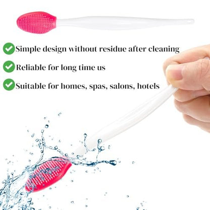 Acshio 100 Pieces Double Sided Silicone Lip Scrub Brushes – Exfoliating Lip Brush for Smoother, Fuller Lips
