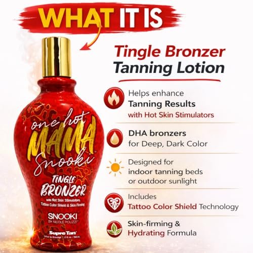 Snooki One Hot Mama Tingle Bronzer with Hot Skin Stimulators, Tattoo Color Shield & Skin Firming - 12 oz Avelisse