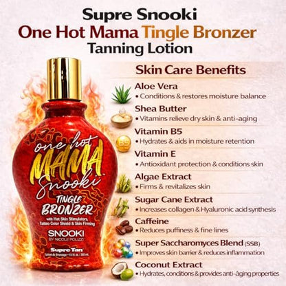 Snooki One Hot Mama Tingle Bronzer with Hot Skin Stimulators, Tattoo Color Shield & Skin Firming - 12 oz Avelisse