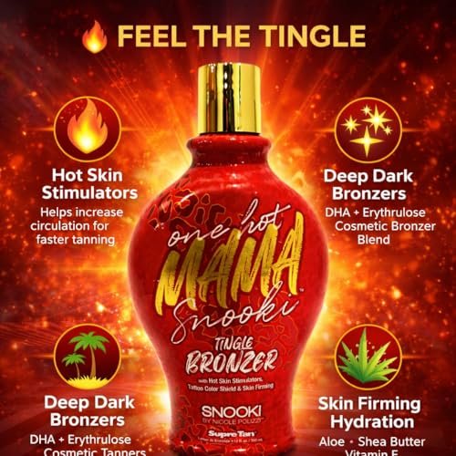 Snooki One Hot Mama Tingle Bronzer with Hot Skin Stimulators, Tattoo Color Shield & Skin Firming - 12 oz Avelisse