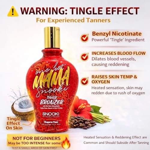 Snooki One Hot Mama Tingle Bronzer with Hot Skin Stimulators, Tattoo Color Shield & Skin Firming - 12 oz Avelisse