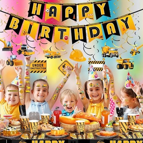 50-Piece Cars and Trucks Temporary Tattoos for Kids – Construction Vehicle Tattoo Set for Parties, Birthdays, and Party Bag Fillers - görsel 10