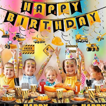 50-Piece Cars and Trucks Temporary Tattoos for Kids – Construction Vehicle Tattoo Set for Parties, Birthdays, and Party Bag Fillers