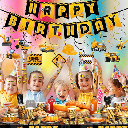 50-Piece Cars and Trucks Temporary Tattoos for Kids – Construction Vehicle Tattoo Set for Parties, Birthdays, and Party Bag Fillers