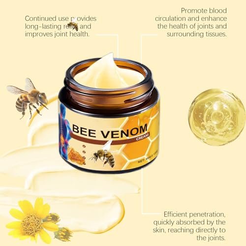 OSFRIAGE Bee Venom Joint Gel – Professional Strength Joint & Bone Cream for Back, Knee, Hands, Neck, Feet (2-Pack, 60g Each) Avelisse