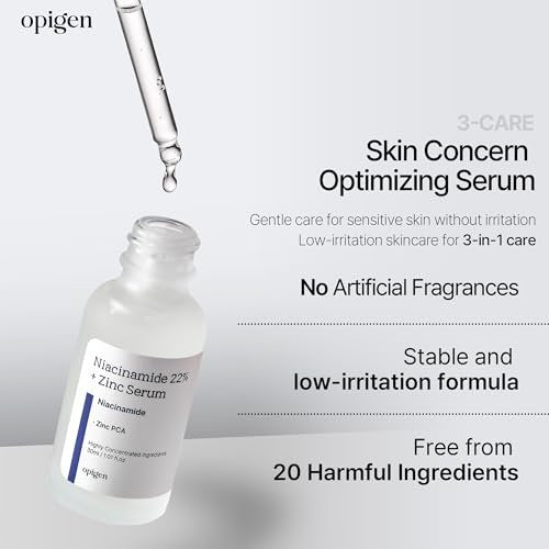 opigen Niacinamide 22% + Zinc Serum for Face – Pore Reducer, Acne Control, Skin Balancing, Korean Skincare, 1 oz - görsel 5