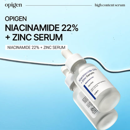 opigen Niacinamide 22% + Zinc Serum for Face – Pore Reducer, Acne Control, Skin Balancing, Korean Skincare, 1 oz