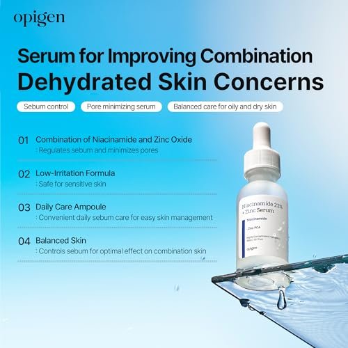opigen Niacinamide 22% + Zinc Serum for Face – Pore Reducer, Acne Control, Skin Balancing, Korean Skincare, 1 oz - görsel 7