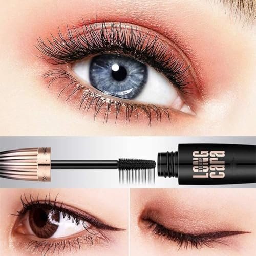 QOHNK My Amazing Lashes Mascara Black – 4D Volume & Length Silk Fiber, Long-Lasting No Smudge Mascara for Buildable Voluminous Eyelashes (4-Pack) - görsel 6