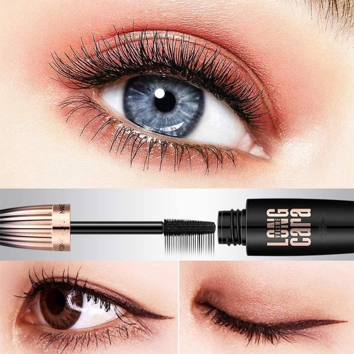 QOHNK My Amazing Lashes Mascara Black – 4D Volume & Length Silk Fiber, Long-Lasting No Smudge Mascara for Buildable Voluminous Eyelashes (4-Pack) - görsel 5