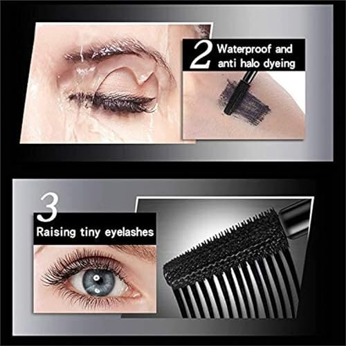 QOHNK My Amazing Lashes Mascara Black – 4D Volume & Length Silk Fiber, Long-Lasting No Smudge Mascara for Buildable Voluminous Eyelashes (4-Pack) - görsel 4