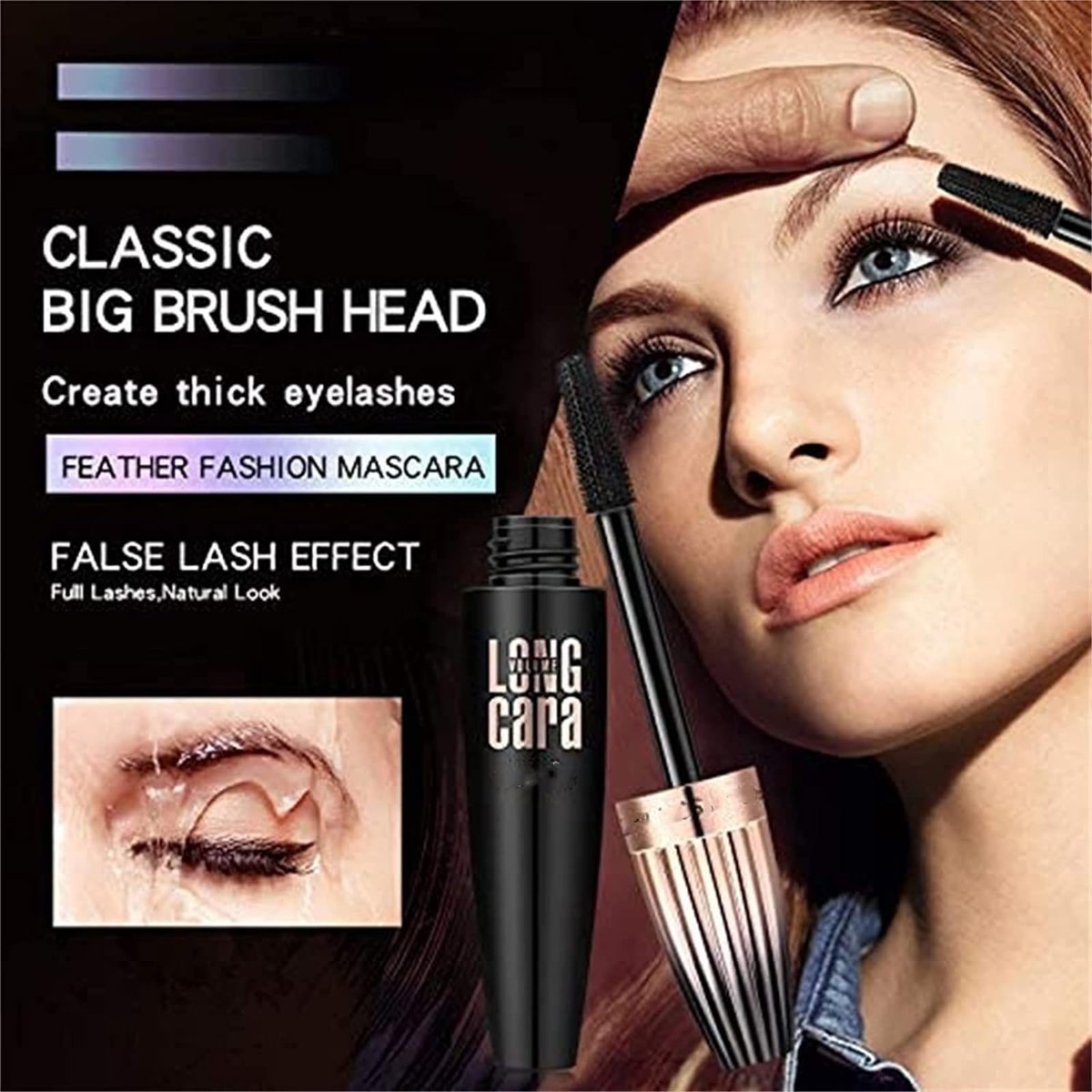 QOHNK My Amazing Lashes Mascara Black – 4D Volume & Length Silk Fiber, Long-Lasting No Smudge Mascara for Buildable Voluminous Eyelashes (4-Pack) - görsel 7