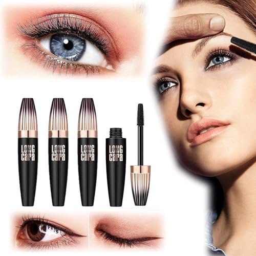 QOHNK My Amazing Lashes Mascara Black – 4D Volume & Length Silk Fiber, Long-Lasting No Smudge Mascara for Buildable Voluminous Eyelashes (4-Pack) - görsel 2