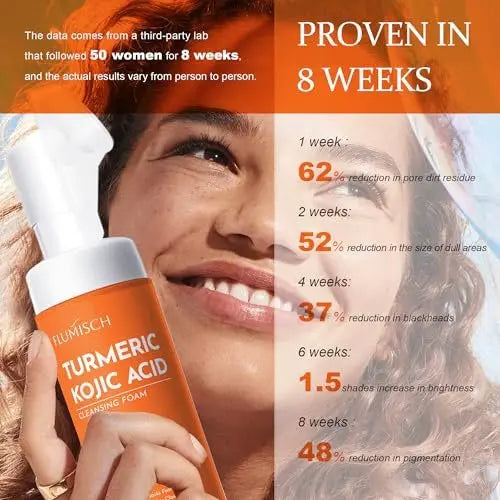 FluMisch Turmeric Kojic Acid Facial Cleanser - Brightening Foaming Face Wash with Soft Massage Heads, Exfoliating Kojic Acid Cleanser for Dark Spots, 4.23 oz Avelisse