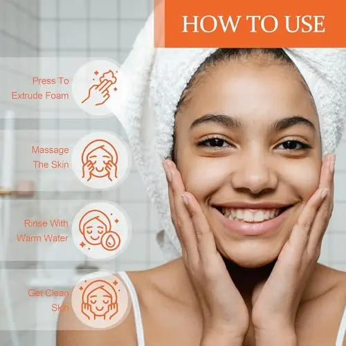 FluMisch Turmeric Kojic Acid Facial Cleanser - Brightening Foaming Face Wash with Soft Massage Heads, Exfoliating Kojic Acid Cleanser for Dark Spots, 4.23 oz Avelisse