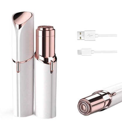 Tuokiy Facial Hair Removal for Women - Painless Face Shaver, USB Rechargeable, White