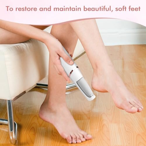 Professional Electric Foot File and Callus Remover - Smooth Cracked, Hard, Dead Skin with 2 Grinding Heads & Cleaning Brush - görsel 3