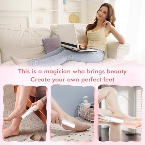 Professional Electric Foot File and Callus Remover - Smooth Cracked, Hard, Dead Skin with 2 Grinding Heads & Cleaning Brush - görsel 13