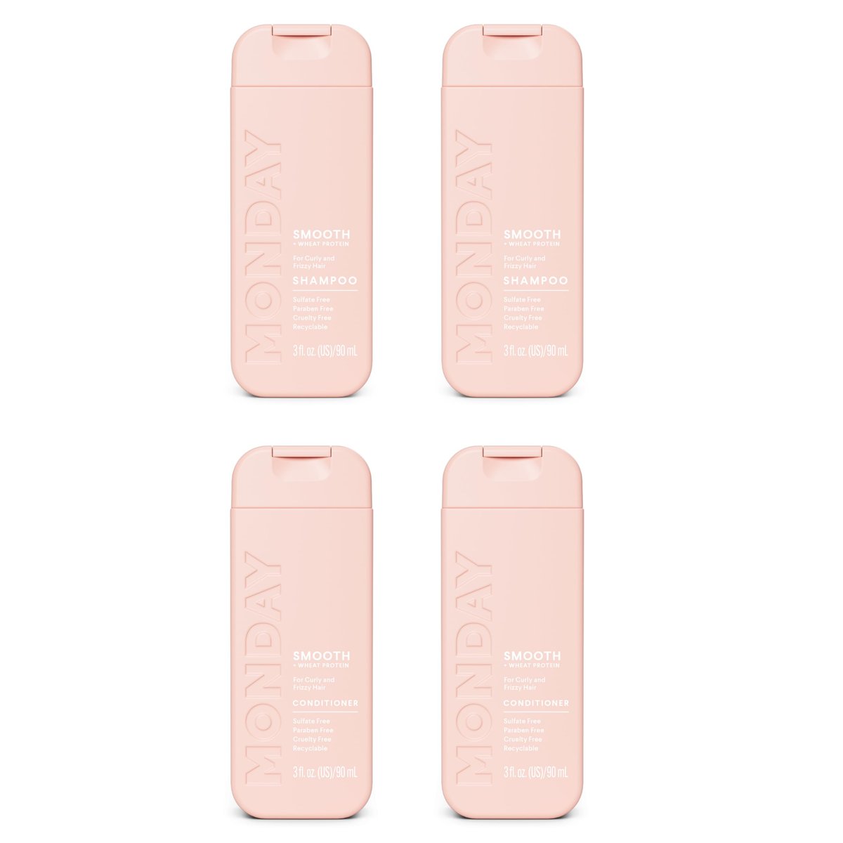 MONDAY Haircare SMOOTH Shampoo & Conditioner Set with Wheat Protein & Avocado Oil for Frizz-Prone Hair - 90 mL (Dual Set) - görsel 1