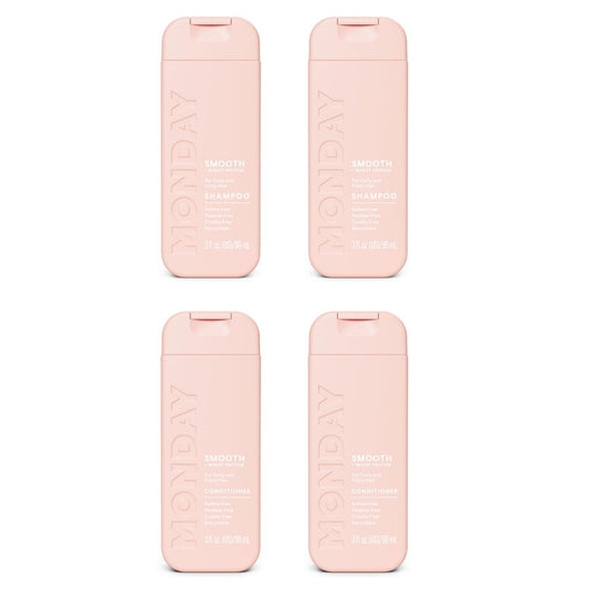 MONDAY Haircare SMOOTH Shampoo & Conditioner Set with Wheat Protein & Avocado Oil for Frizz-Prone Hair - 90 mL (Dual Set)
