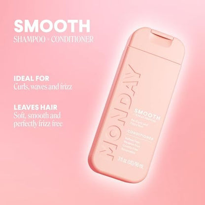 MONDAY Haircare SMOOTH Shampoo & Conditioner Set with Wheat Protein & Avocado Oil for Frizz-Prone Hair - 90 mL (Dual Set)