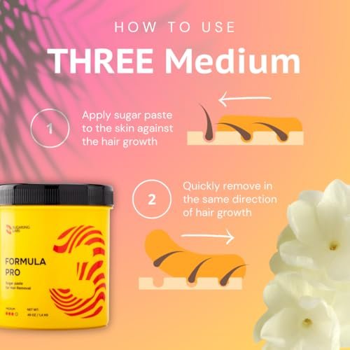 Sugaring Paste FORMULA PRO MEDIUM for Hair Removal – 49 oz/3 lb Sugar Wax Kit for All Hair Types, Brazilian, Legs, Arms Avelisse