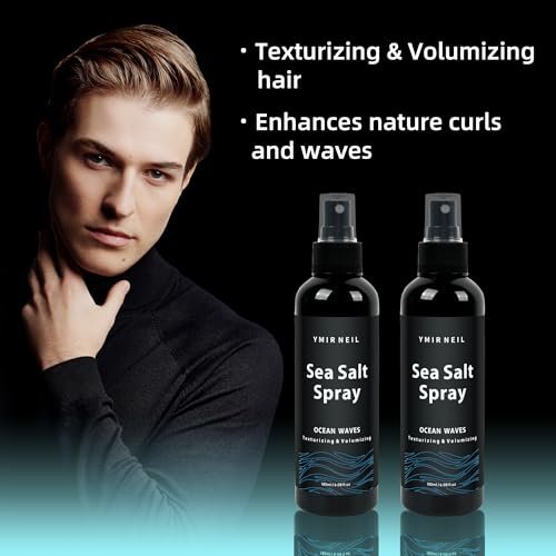 YMIR NEIL Natural Sea Salt Spray for Men – Texturizing, Volumizing Beach Waves, Fresh Scent, 6.08 fl oz Avelisse