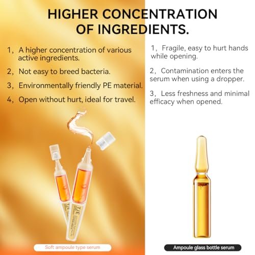 Astaxanthin Serum Ampoules for Face - 0.05 Fl Oz x 28 - Hyaluronic Acid & Niacinamide Hydrating Facial Serum - Brightening Anti-Aging Skincare for Dry Dull Skin - görsel 6