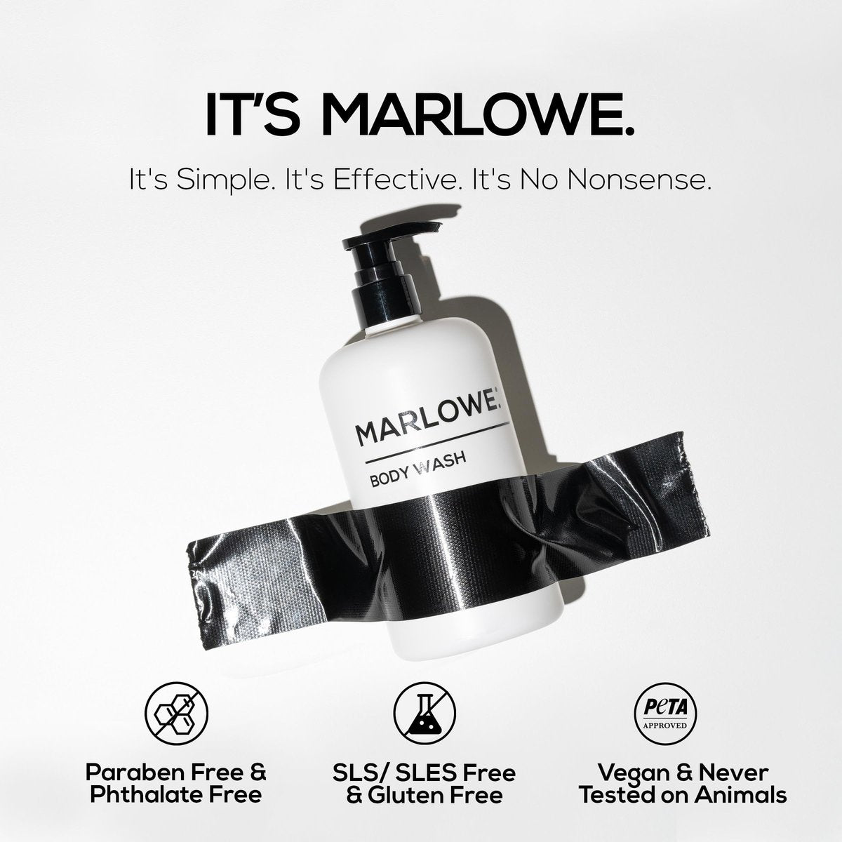 MARLOWE. Men's Body Wash - Energizing & Refreshing Shower Gel with Willow Bark & Green Tea, 15oz Pump Avelisse