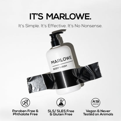 MARLOWE. Men's Body Wash - Energizing & Refreshing Shower Gel with Willow Bark & Green Tea, 15oz Pump Avelisse