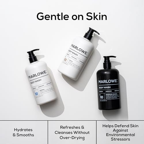 MARLOWE. Men's Body Wash - Energizing & Refreshing Shower Gel with Willow Bark & Green Tea, 15oz Pump Avelisse