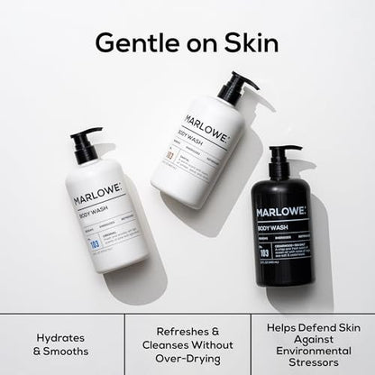 MARLOWE. Men's Body Wash - Energizing & Refreshing Shower Gel with Willow Bark & Green Tea, 15oz Pump Avelisse