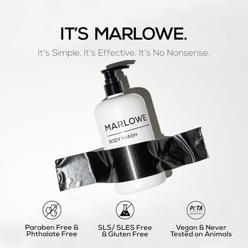 MARLOWE. Men's Body Wash - Energizing & Refreshing Shower Gel with Willow Bark & Green Tea, 15oz Pump Avelisse