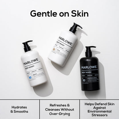 MARLOWE. Men's Body Wash - Energizing & Refreshing Shower Gel with Willow Bark & Green Tea, 15oz Pump Avelisse