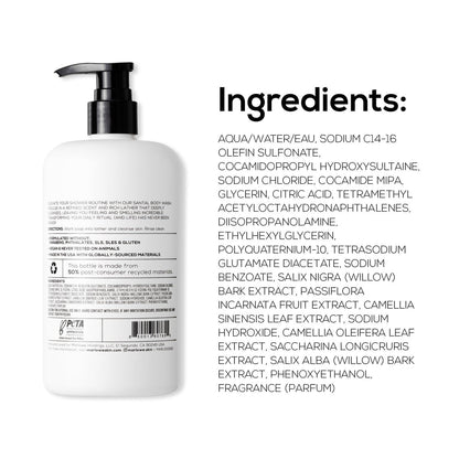 MARLOWE. Men's Body Wash - Energizing & Refreshing Shower Gel with Willow Bark & Green Tea, 15oz Pump Avelisse