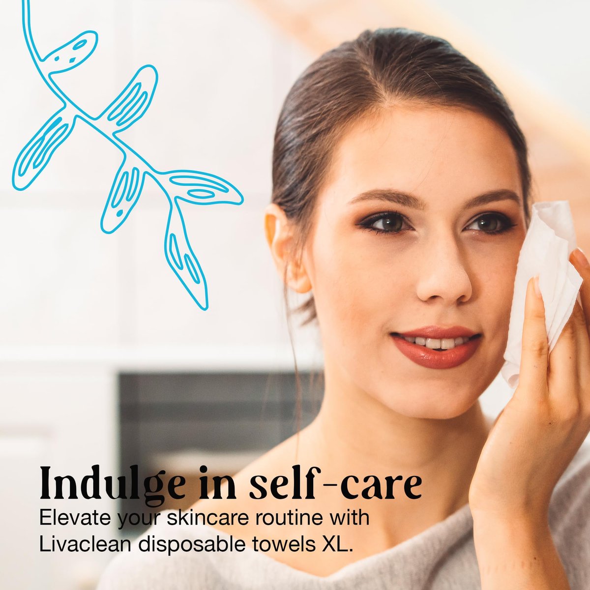 LivaClean Biodegradable Viscose Face Cloths – 50 Count Disposable Facial Towels for Sensitive Skin, Ultra Absorbent Lint-Free Towelettes for Skincare & Makeup Removal - görsel 15