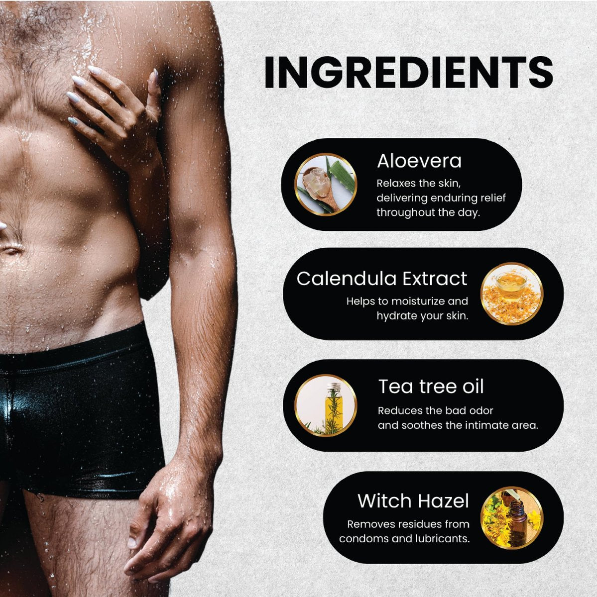 Skin Elements Men's Intimate Wash JUMBO Pack | with Refill | 180-Day Supply | pH Balanced Foaming Wash | Tea Tree Oil | 14.2 fl oz Avelisse
