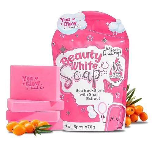 You Glow Babe Beauty White Soap with Sea Buckthorn & Snail Extract – 5 Bars x 70g (Pink) Avelisse