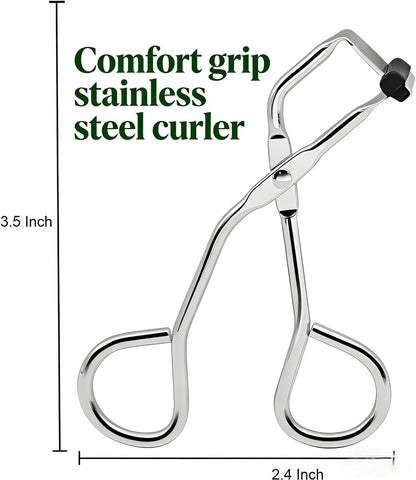 Comfort Grip Eyelash Curler for Short Lashes – Stainless Steel Lash Curler Defines and Lifts