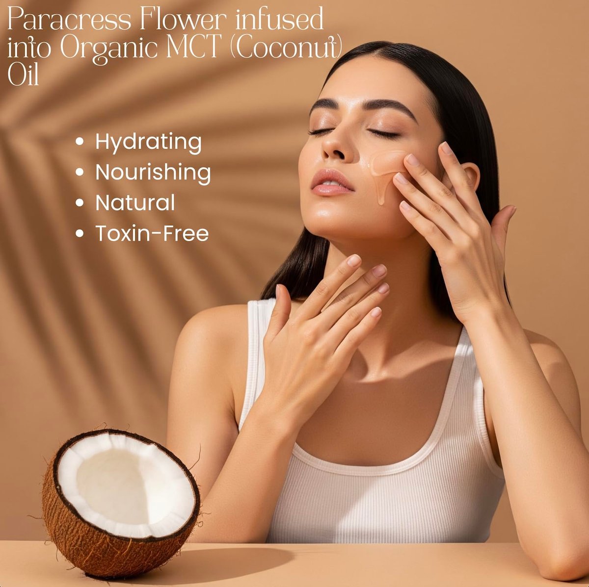 100% Organic Paracress Flower Spilanthes Facial Oil Serum - Anti-Aging & Moisturizing with MCT Coconut Oil, 1 Fl Oz Avelisse
