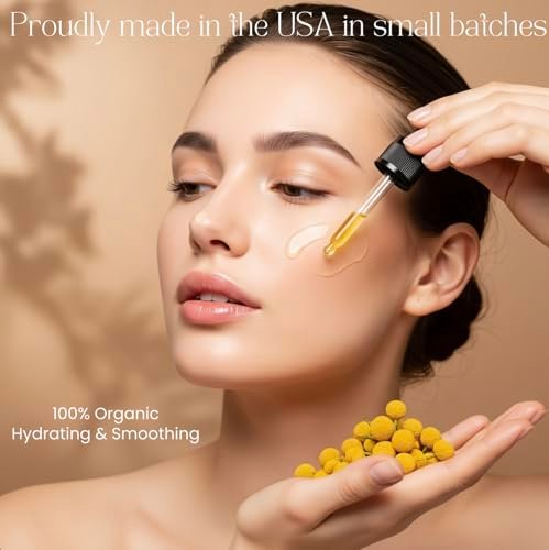 100% Organic Paracress Flower Spilanthes Facial Oil Serum - Anti-Aging & Moisturizing with MCT Coconut Oil, 1 Fl Oz Avelisse