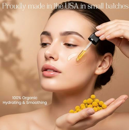 100% Organic Paracress Flower Spilanthes Facial Oil Serum - Anti-Aging & Moisturizing with MCT Coconut Oil, 1 Fl Oz Avelisse