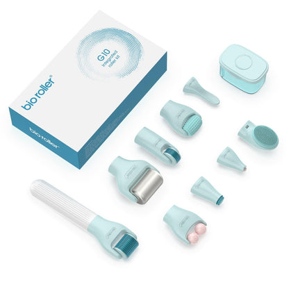 Gdbanlimi 10 in 1 Derma Roller Kit – 0.25mm Microneedling Roller with 10 Replaceable Heads and Storage Case for Facial Beauty Skin Care Avelisse