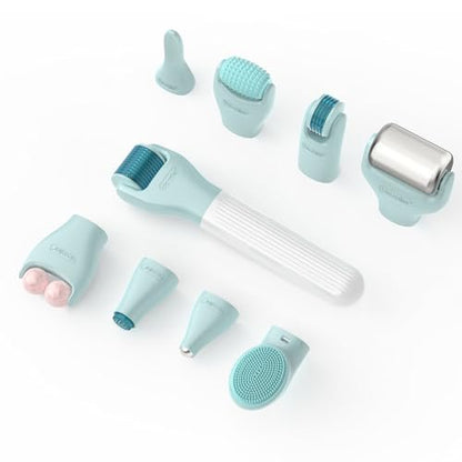 Gdbanlimi 10 in 1 Derma Roller Kit – 0.25mm Microneedling Roller with 10 Replaceable Heads and Storage Case for Facial Beauty Skin Care Avelisse