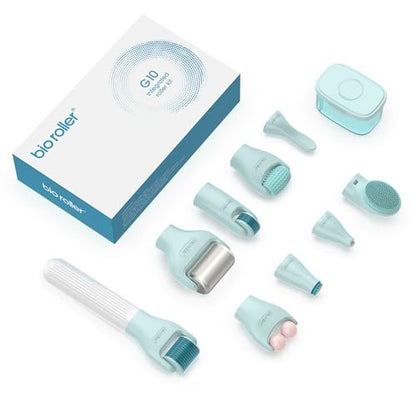 Gdbanlimi 10 in 1 Derma Roller Kit – 0.25mm Microneedling Roller with 10 Replaceable Heads and Storage Case for Facial Beauty Skin Care Avelisse