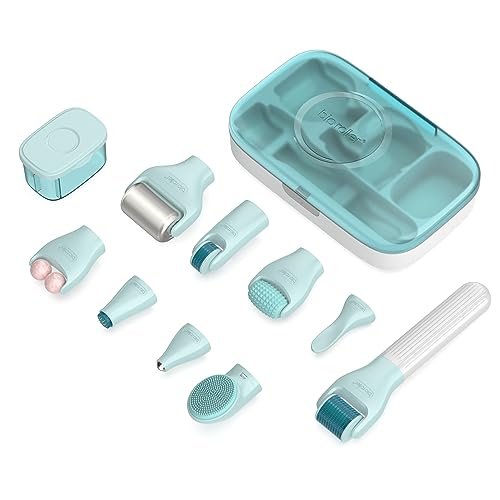 Gdbanlimi 10 in 1 Derma Roller Kit – 0.25mm Microneedling Roller with 10 Replaceable Heads and Storage Case for Facial Beauty Skin Care Avelisse