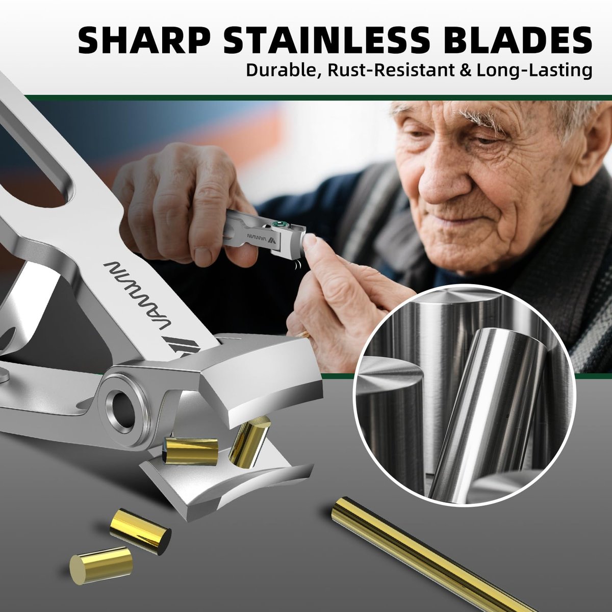 VANWIN Toenail Clippers for Seniors - Large Heavy Duty Toe Nail Clipper with 37mm Wide Opening for Thick Nails, Ingrown Nail Cutter, Stainless Steel Avelisse