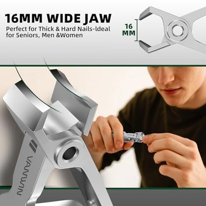 VANWIN Toenail Clippers for Seniors - Large Heavy Duty Toe Nail Clipper with 37mm Wide Opening for Thick Nails, Ingrown Nail Cutter, Stainless Steel Avelisse