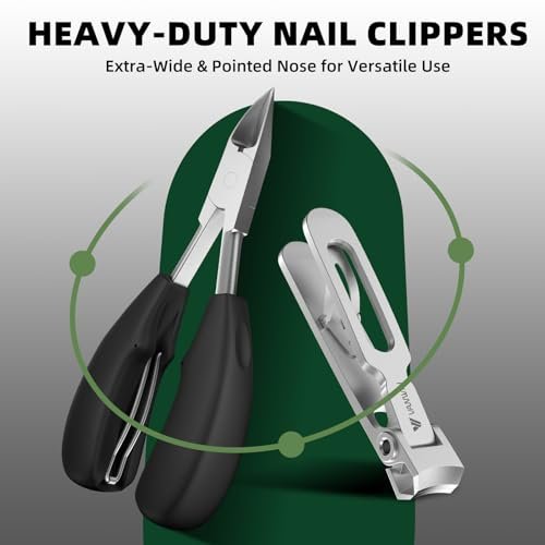 VANWIN Toenail Clippers for Seniors - Large Heavy Duty Toe Nail Clipper with 37mm Wide Opening for Thick Nails, Ingrown Nail Cutter, Stainless Steel Avelisse